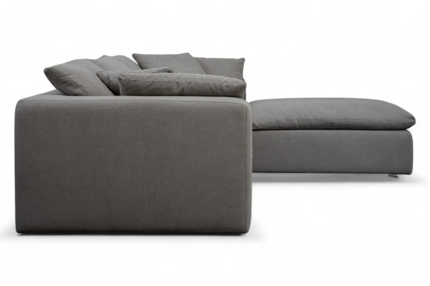 3-Seat Modular Sectional Sofa & Ottoman, Dove Gray